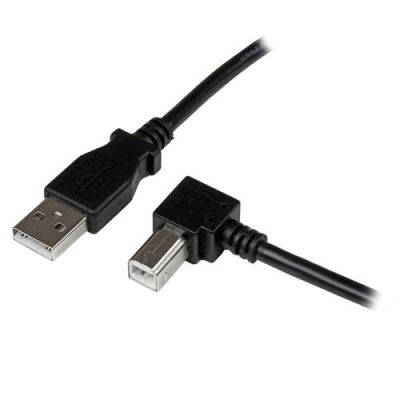 StarTech.com 3 m USB 2.0 A naar rechtshoekige B-kabel M/M, 3 m, USB A, USB B, USB 2.0, Zwart