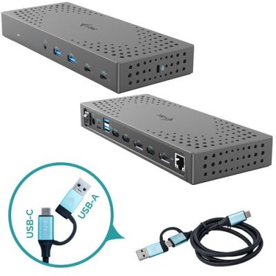 i-tec USB 3.0 / USB-C / Thunderbolt, 3x 4K Docking Station Gen 2 + Power Delivery 100W, Bedraad, USB