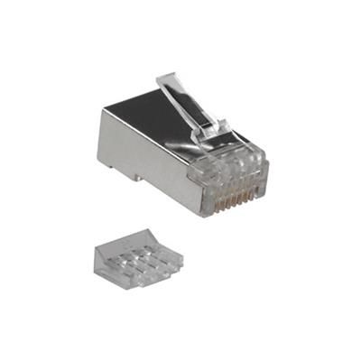 RJ45 (8P/8C) CAT5E afgeschermde modulaire connector voor ronde kabel met massieve of soepele aders