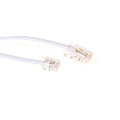 ACT Witte 2 meter platte telefoonkabel met RJ11 en RJ45 connectoren