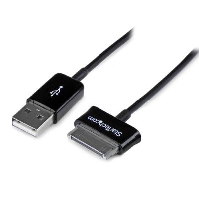 StarTech.com 3 m dockconnector-naar-USB-kabel voor Samsung Galaxy Tab, Zwart, USB A, Samsung 30-pin,