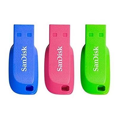 SanDisk Cruzer Blade 16GB, 16 GB, USB Type-A, 2.0, Zonder dop, Blauw, Groen, Roze