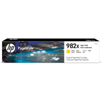 HP Originele 982X gele high-capacity PageWide cartridge, Hoog (XL) rendement, Inkt op pigmentbasis,