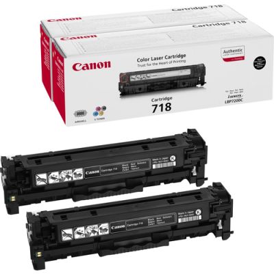 Canon CRG-718 Bk VP, 3400 pagina's, Zwart, 2 stuk(s)