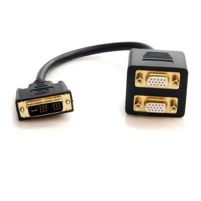 StarTech.com 30 cm lange DVI-I analoog naar 2x VGA videosplitterkabel M/F, 0,3 m, DVI-I, 2 x VGA (D-