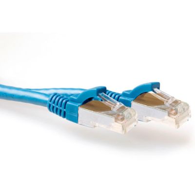 ACT Blauwe 3 meter SFTP CAT6A patchkabel snagless met RJ45 connectoren