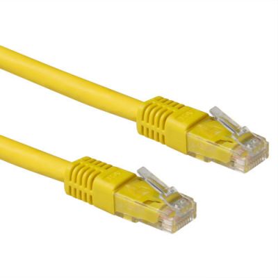 ACT Gele 1,5 meter LSZH U/UTP CAT6A patchkabel met RJ45 connectoren