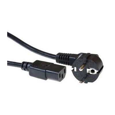 ACT Stroomkabel randaarde stekker CEE7/7 male (haaks) - C13 zwart 10.00 m