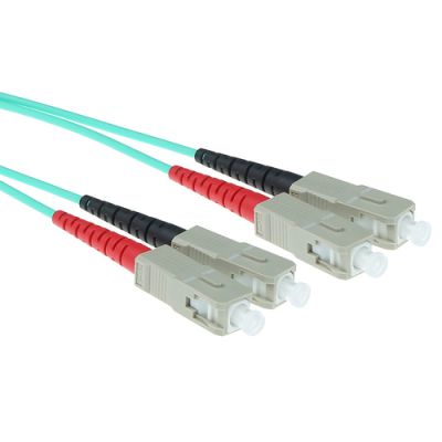 ACT 0,5 meter LSZH Multimode 50/125 OM3 glasvezel patchkabel duplex met SC connectoren