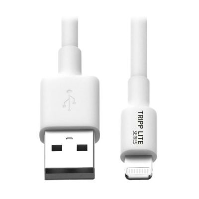 Tripp Lite M100-006-WH, 1,8 m, Lightning, USB A, Mannelijk, Mannelijk, Wit
