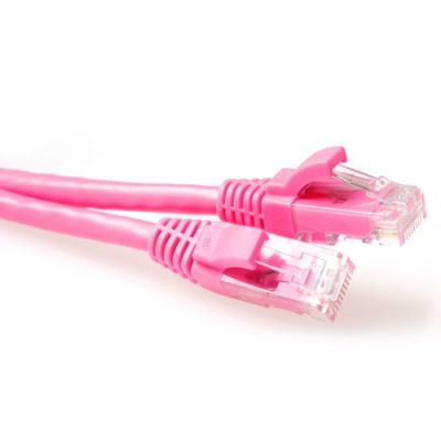 ACT Roze 2 meter U/UTP CAT6 patchkabel snagless met RJ45 connectoren